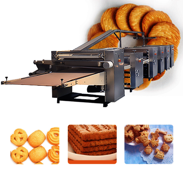 Linha de produção de biscoitos automática multifuncional da indústria, máquina de fazer biscoitos